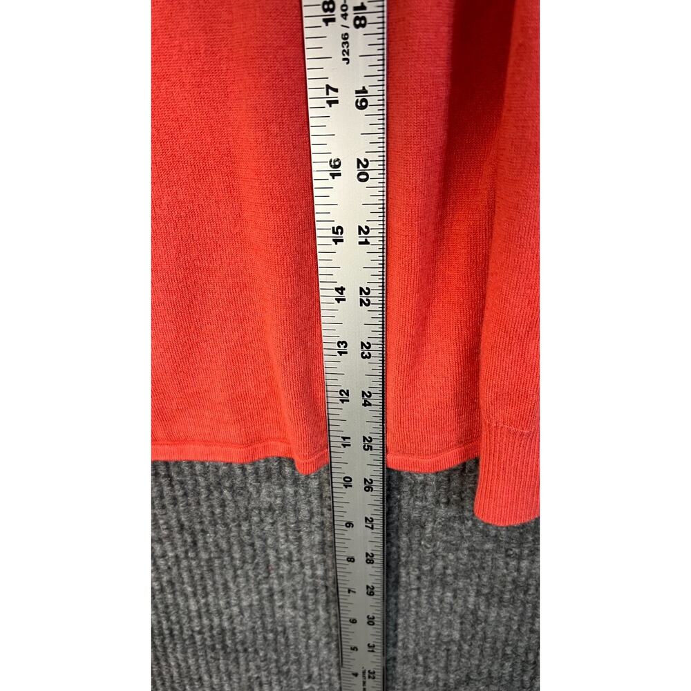St. John Sweater Womens XL Orange Crew Neck Silk Cashmere Pullover Minimalist - Picture 8 of 9